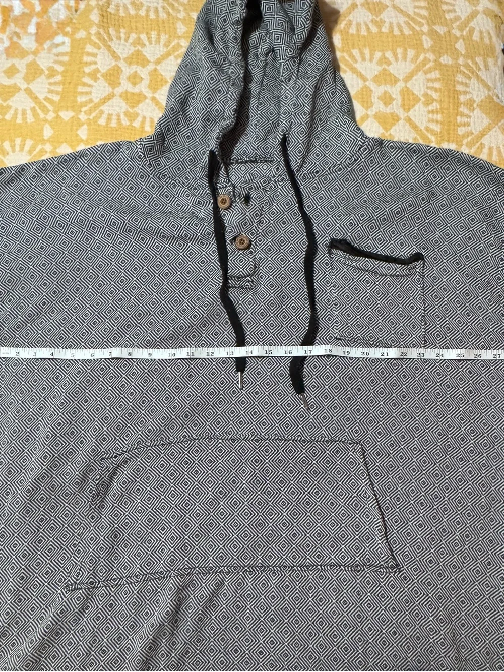 Westpath Women's Surf/Beach Hoodie XL Gray Black Geometric Knit Pocket